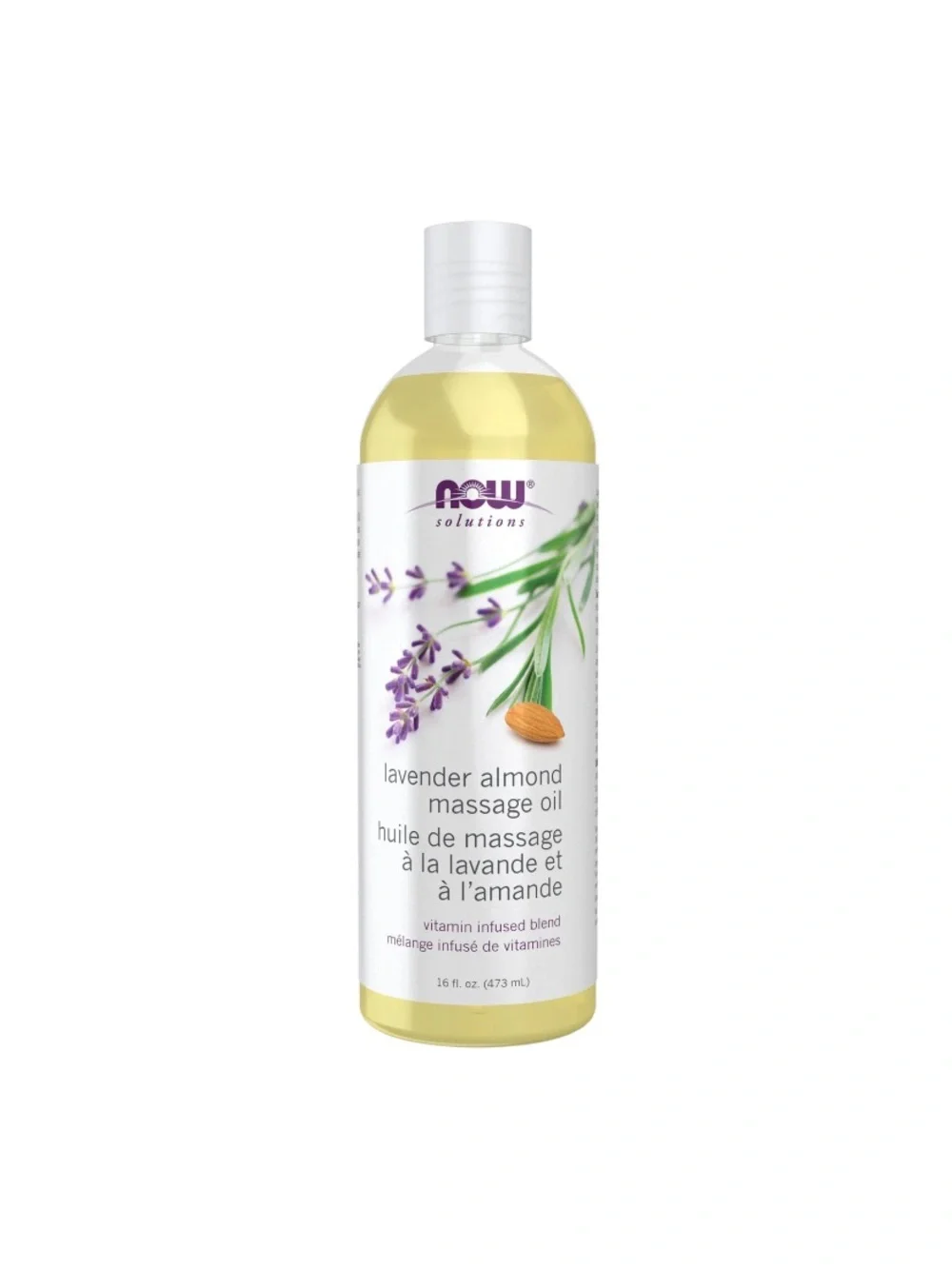 NOW Foods Solutions, Lavender Almond Massage Oil, 16 Ounce